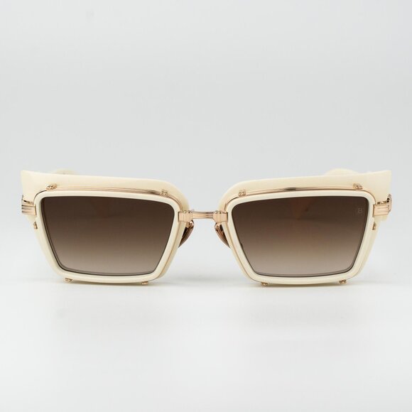 Balmain Women Sunglasses Titanium Gold Bone Brown  Rectangle ADMIRABLE BPS-130C - Picture 4 of 14